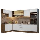 Armário De Cozinha Completa De Canto 499cm Rustic/branco Stel