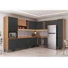 Armário De Cozinha Completa De Canto  Macadâmia Freijó E Graf