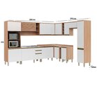 Armário De Cozinha Completa De Canto  Macadâmia Torre Quente