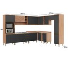 Armário De Cozinha Completa De Canto  Macadâmia Torre Quente