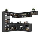 Armário De Cozinha Completa De Canto Com Rodapé Veneza Multim