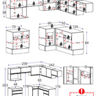 Armário De Cozinha Completa De Canto Com Rodapé Veneza Multim