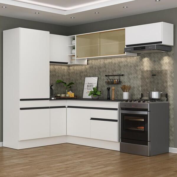 Armário De Cozinha Completa De Canto Com Rodapé Veneza Multim