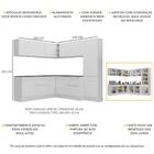 Armário De Cozinha Completa De Canto Com Rodapé Veneza Multim