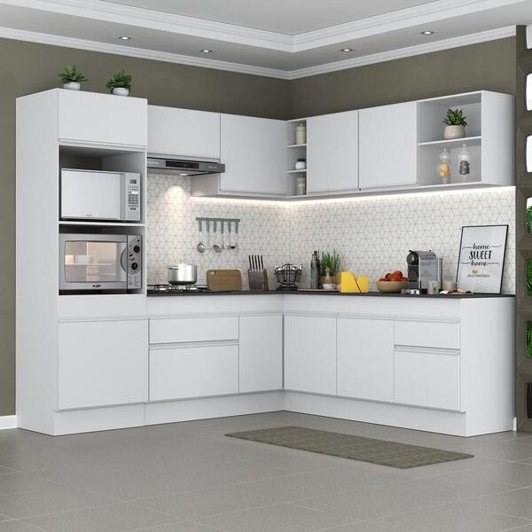 Armário De Cozinha Completa De Canto Com Rodapé Veneza Multim