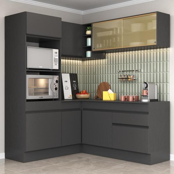 Armário De Cozinha Completa De Canto Com Rodapé Veneza Multim