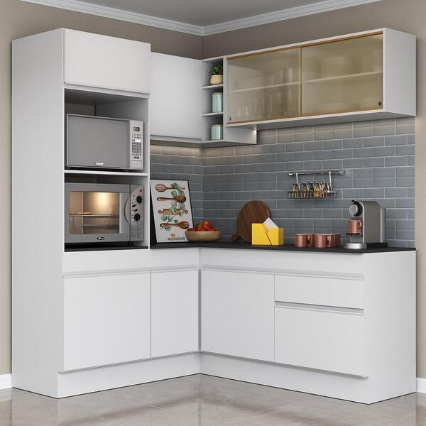 Armário De Cozinha Completa De Canto Com Rodapé Veneza Multim