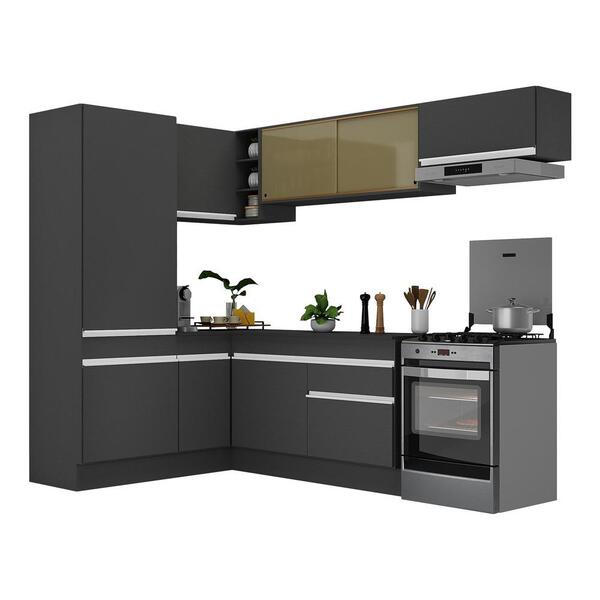 Armário De Cozinha Completa De Canto Com Rodapé Veneza Multim