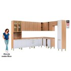 Armário De Cozinha Completa De Canto Sálvia Branco/freijó