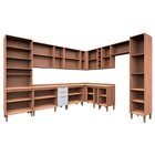 Armário De Cozinha Completa De Canto Sálvia Branco/freijó