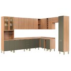 Armário De Cozinha Completa De Canto Sálvia Freijó/verde