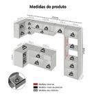 Armário De Cozinha Completa De Canto Suspenso 385cm Cinza Nic