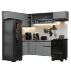 Armário De Cozinha Completa De Canto Suspenso 405cm Cinza Nic