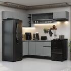 Armário De Cozinha Completa De Canto Suspenso 405cm Cinza Nic