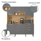 Armário De Cozinha Completa Ferrara 6 Portas 2 Gavetas Freijó