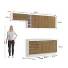 Armário De Cozinha Completa Garrafeiro 100% Mdf 260cm Branco/