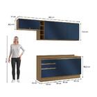 Armário De Cozinha Completa Garrafeiro 100% Mdf 260cm Nogueir