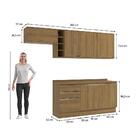 Armário De Cozinha Completa Garrafeiro 100% Mdf 260cm Nogueir
