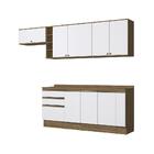 Armário De Cozinha Completa Garrafeiro 100% Mdf 280cm Nogueir