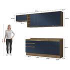 Armário De Cozinha Completa Garrafeiro 100% Mdf 280cm Nogueir