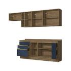 Armário De Cozinha Completa Garrafeiro 100% Mdf 280cm Nogueir