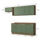 Armário De Cozinha Completa Garrafeiro 100% Mdf 280cm Nogueir