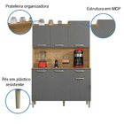 Armário De Cozinha Completa Genova 6 Portas 1 Gaveta Freijó /