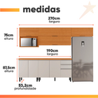 Armário de Cozinha Completa Itatiaia Com Balcão 9 Portas 2 Ga