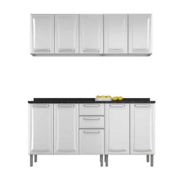 Armário De Cozinha Completa Itatiaia Tarsila De Aço Com Balcã