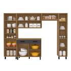 Armário De Cozinha Completa Jade 5 Peças Bor/grafit - Móveis