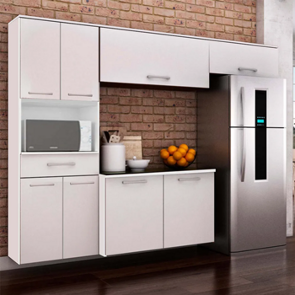 Armário De Cozinha Completa Light - 4 Peças - Armário + Panel