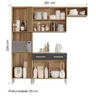 Armário De Cozinha Completa Luísa Com Balcão 7 Portas 2 Gavet