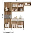 Armário De Cozinha Completa Luísa Com Balcão 7 Portas 2 Gavet