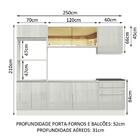 Armário De Cozinha Completa Madesa 100% Mdf Acordes Balcão (s