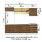 Armário De Cozinha Completa Madesa 100% Mdf Acordes Com Balcã