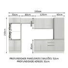 Armário De Cozinha Completa Madesa 100% Mdf Acordes Xa330002