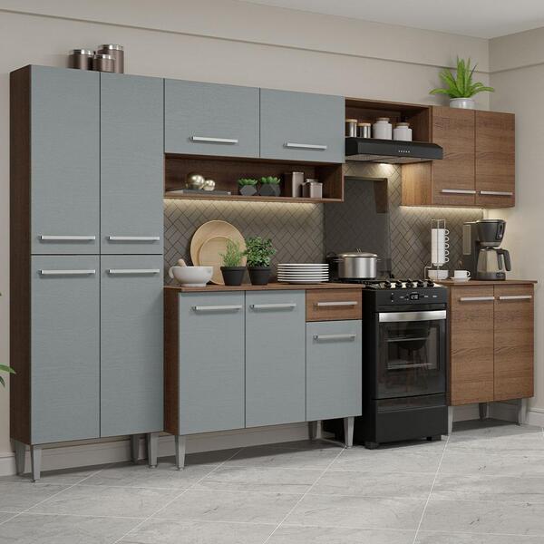 Armário De Cozinha Completa Madesa Emilly 293001 Com Balcão E