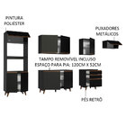 Armário De Cozinha Completa Madesa Reims 320001 Com Balcão E