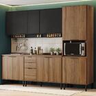 Armário De Cozinha Completa Miami Lift Carraro Preto Touch Co