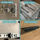 Armário De Cozinha Completa Miami Look Carraro Preto Touch Co