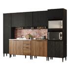 Armário De Cozinha Completa Miami Look Carraro Preto Touch Co