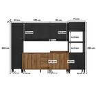 Armário De Cozinha Completa Miami Look Carraro Preto Touch Co