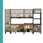 Armário De Cozinha Completa Miami Look Carraro Preto Touch Co