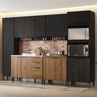 Armário De Cozinha Completa Miami Look Carraro Preto Touch Co