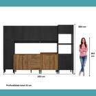 Armário De Cozinha Completa Miami Look Carraro Preto Touch Co