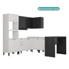 Armário De Cozinha Completa Miami New Carraro Branco E Preto