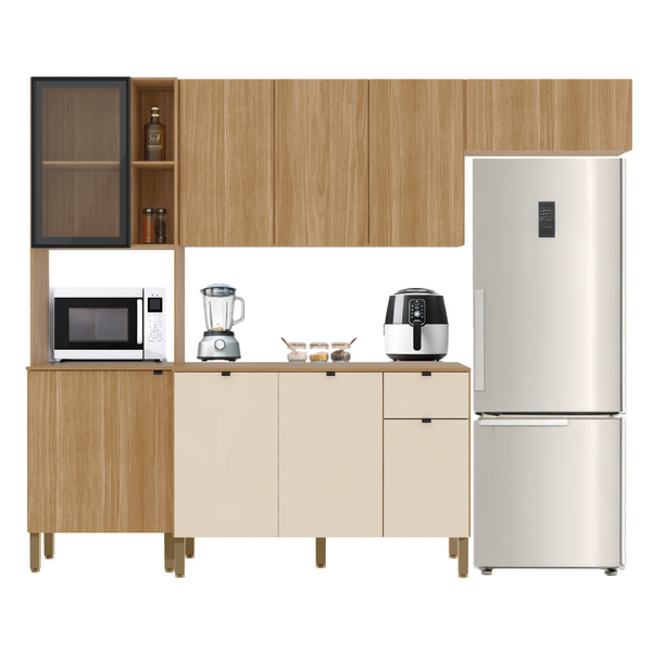 Armário De Cozinha Completa Modulada Com Balcão Nicho Para Mi