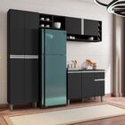 Armário De Cozinha Completa Modulada Com Tampo Vanessa Preto