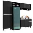 Armário De Cozinha Completa Modulada Com Tampo Vanessa Preto