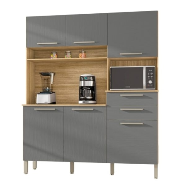 Armário De Cozinha Completa Montesa 6 Portas 2 Gavetas Freijó